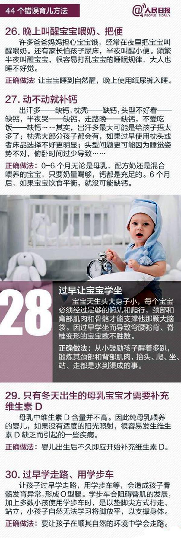 民间育儿的44个错误方法，看看您中了几条