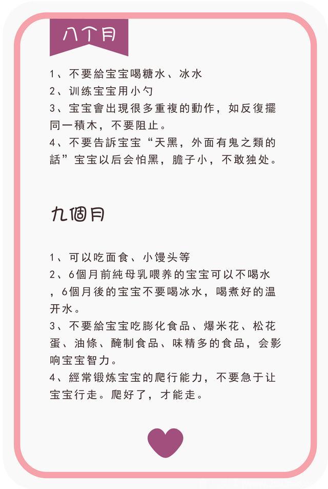 0-1岁宝宝每月龄必须注意的事情都在这里了，新手爸妈快收藏了！