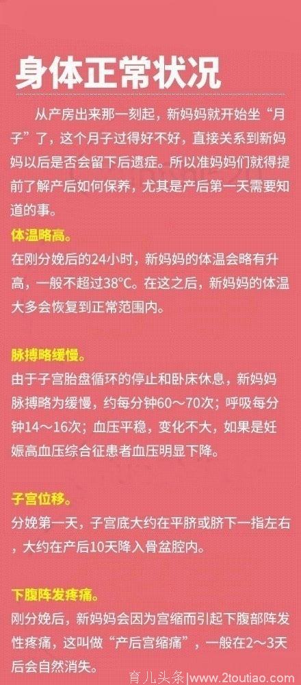 不管是顺产还是剖腹产，产后第一天要知道的11件事！快收藏吧