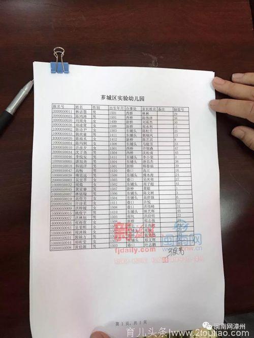 2018漳州芗城区公办幼儿园摇号名单与结果出炉