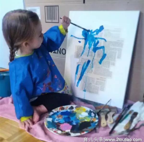 2岁女儿的「鬼画符」被大触妈妈变成美丽画作，太甜，甜，甜~~