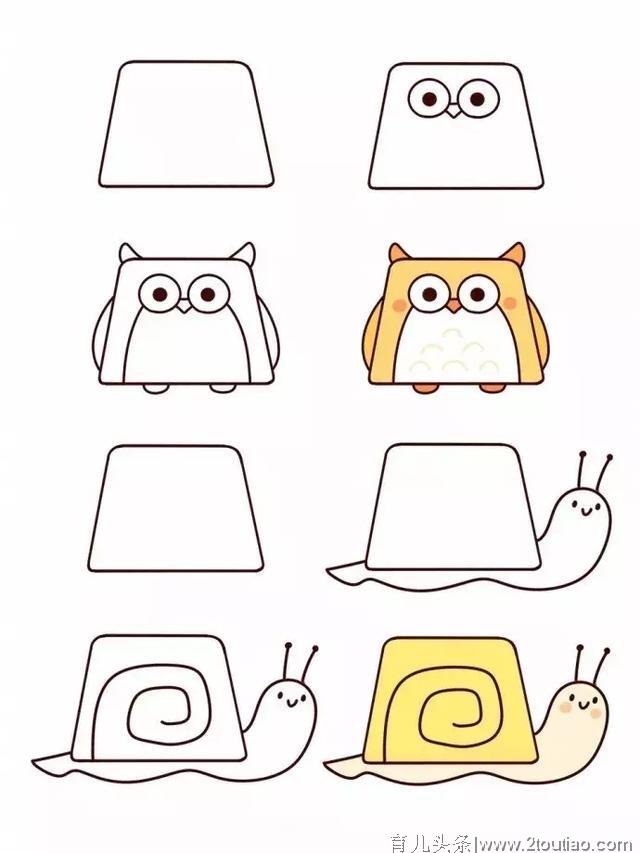 10款幼儿动物简笔画技巧，这样的画法简单又好玩！（附画谱）