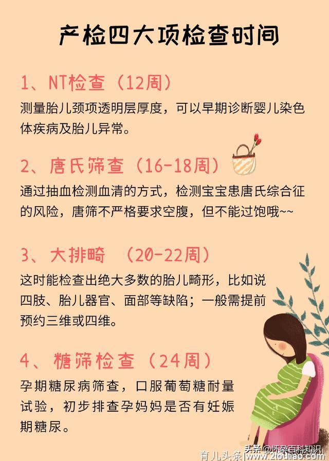 超详细孕期产检项目及时间表，孕妈妈收藏备用