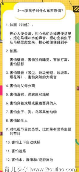 2-7岁孩子害怕的东西清单，教你如何给孩子的恐惧找出口，必看！