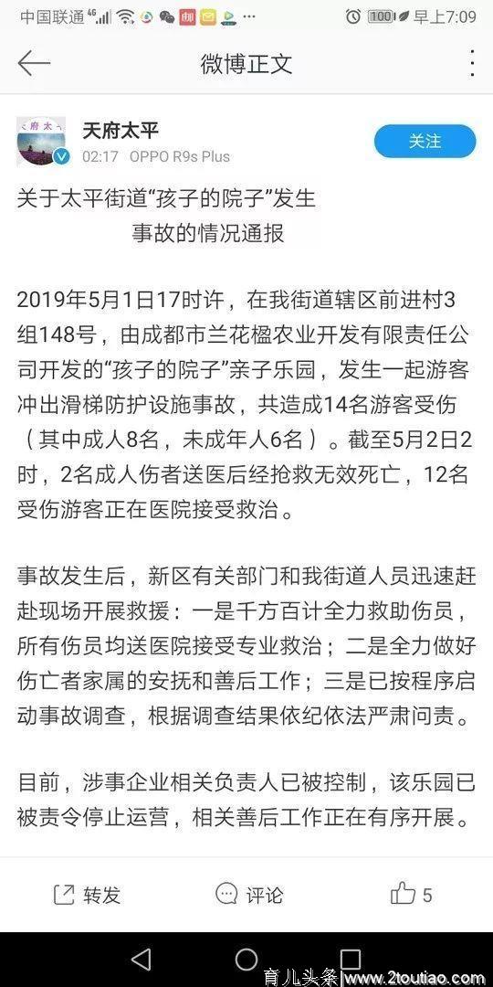 一家网红亲子游乐园滑梯事故2死12伤 曾经开业第二天就出事