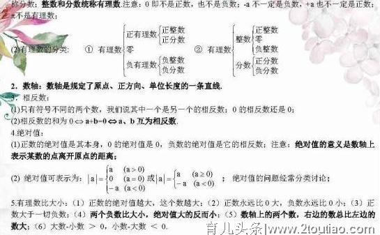 初中数学各章节知识点总结，考试复习框架都在这，建议收藏