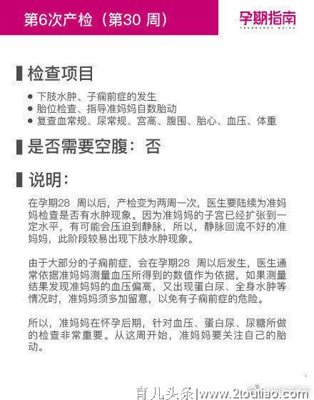 妇产科医生：超级详细的孕期检查时间表，分享给准妈妈