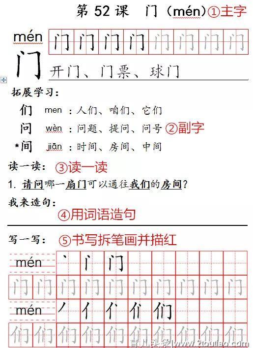 《学龄儿童必学500字》13-18课：找、正、走、老、扫、去