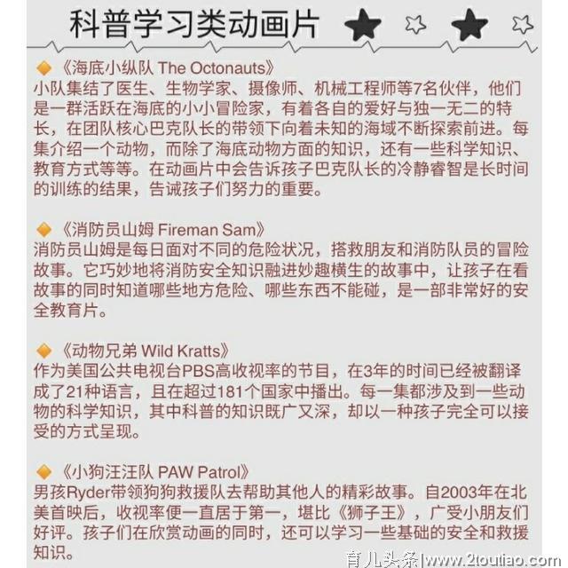 适合幼儿观看的25部动画片及节目清单，收藏