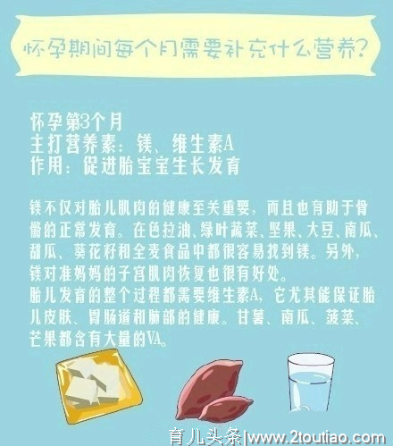 怀孕期间每个月需要补充什么营养，看完一目了然！